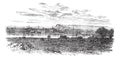 Newhaven in East Sussex, England, UK, vintage engraved illustration