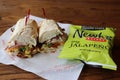 Newk`s Club Sandwich and potato chips