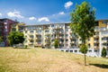 Newly built block of flats in green nature Royalty Free Stock Photo