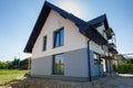 Newly built house with a finished plaster