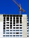 Newly built houses in the newly built area of the city. Perspective construction of apartments. Infrastructure and industry. Royalty Free Stock Photo