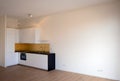 Newly built kitchen in empty living room