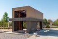 Newly built metal framed building with siding. Construction of a new tiny house. selective focus Royalty Free Stock Photo