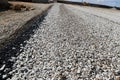 Newly constructed asphalt road works, pitch and road Royalty Free Stock Photo