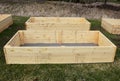 Newly constructed backyard raised garden box.