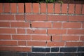 Newly constructed brick wall with subsidence damage visible cracking Royalty Free Stock Photo