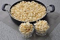 Newly cooked popcorn