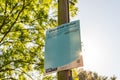 Newly erected Dispersal Order and Anti Social Police Notice seen attached to a telegraph pole