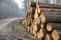 Newly Felled Timber Stack of Wood Royalty Free Stock Photo