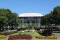 Newly improved Arthur Ashe Stadium with finished retractable roof at the Billie Jean King National Tennis Center ready for US Open