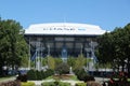 Newly improved Arthur Ashe Stadium with finished retractable roof at the Billie Jean King National Tennis Center ready for US Open