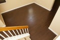 Newly Installed Brown Laminate Flooring and Baseboards in Home Royalty Free Stock Photo