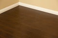 Newly Installed Brown Laminate Flooring and Baseboards in Home Royalty Free Stock Photo