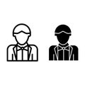 Newly married man line and glyph icon. Groom vector illustration isolated on white. Wedding outline style design Royalty Free Stock Photo