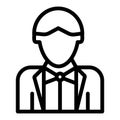 Newly married man line icon. Groom vector illustration isolated on white. Wedding outline style design, designed for web Royalty Free Stock Photo