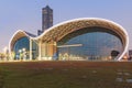 The newly opened Kaohsiung Exhibition Center and the 85 Building on background