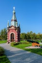 The newly opened territory of the Kronstadt dock admiralty of Emperor Peter I with a chapel in the name of the holy first-supreme