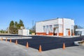 Newly Paved Parking Lot on New Fast Food Store Construction