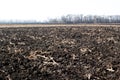 Newly plowed field ready for new crops