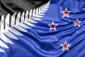 Newly proposed Silver Fern flag of New Zealand. 3D Rendering