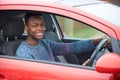 Newly Qualified Teenage Boy Driver Sitting In Car Royalty Free Stock Photo