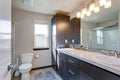 Newly renovated bathroom in apartment building Royalty Free Stock Photo