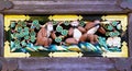 Newly renovated famous three wise monkeys at Toshogu Shrine, Nikko, Japan Royalty Free Stock Photo