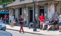 Newly reopened Lafitte`s Blacksmith Shop Bar in French Quarter during Corona Virus pandemic Royalty Free Stock Photo