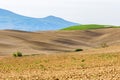 Newly sown rolling fields with shades of earth Royalty Free Stock Photo