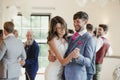 Newly Wed Couple Dancing With Their Guests Royalty Free Stock Photo