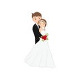 newly couple got married happily and giving photoshoot pose using vector art illustration art