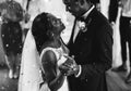 Newlywed African Descent Couple Dancing Wedding Celebration Royalty Free Stock Photo