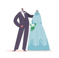 Newlywed Arab Man and Woman Wear Traditional Festive Clothes. Happy Smiling Islamic Couple Marriage Celebration