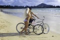 Newlywed couple on the beach Royalty Free Stock Photo