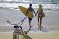 Newlywed couple on the beach Royalty Free Stock Photo