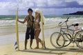 Newlywed couple on the beach Royalty Free Stock Photo