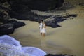 Newlywed couple at Eternity beach Royalty Free Stock Photo