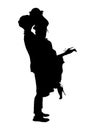 Newlywed couple in love silhouette, guy hugs and kisses a girl in a long dress, Valentine s day, wedding, engagement