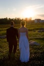 Newlywed Stroll Royalty Free Stock Photo