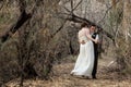Newlyweds in Fun Dance Royalty Free Stock Photo