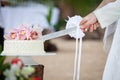 Wedding cutting a wedding cake Royalty Free Stock Photo