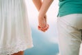 The newlyweds hold hands. Couple holding hands. Wedding in Monte Royalty Free Stock Photo