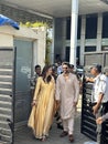 Newlyweds Jackky Bhagnani and Rakul Preet Singh arrive in Mumbai, after their wedding, in India