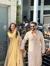 Newlyweds Jackky Bhagnani and Rakul Preet Singh arrive in Mumbai, after their wedding, in India