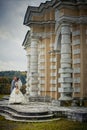 Newlyweds in a manor Royalty Free Stock Photo