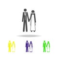 newlyweds multicolored icons. Element of life married people illustration. Signs and symbols collection icon for websites, web des