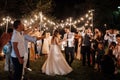 newlyweds at a wedding of sparklers Royalty Free Stock Photo