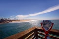 Newport beach in California view from pier telescope Royalty Free Stock Photo