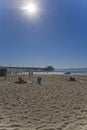 Newport Beach Pier with the Sun Royalty Free Stock Photo