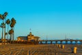 Newport Beach pier at sunset Royalty Free Stock Photo
